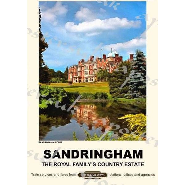 Vintage Style Railway Poster Sandringham Norfolk A3/A2 Print