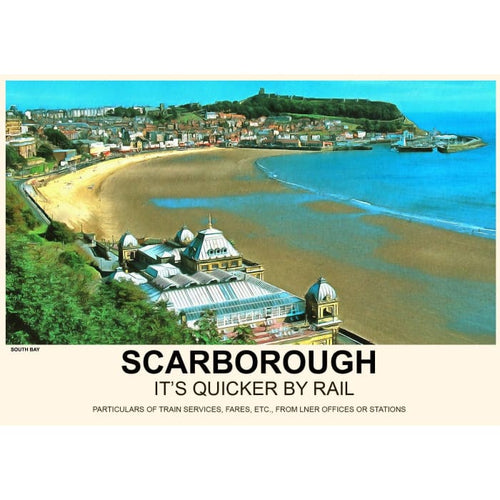 Vintage Style Railway Poster Scarborough South Bay A3/A2 