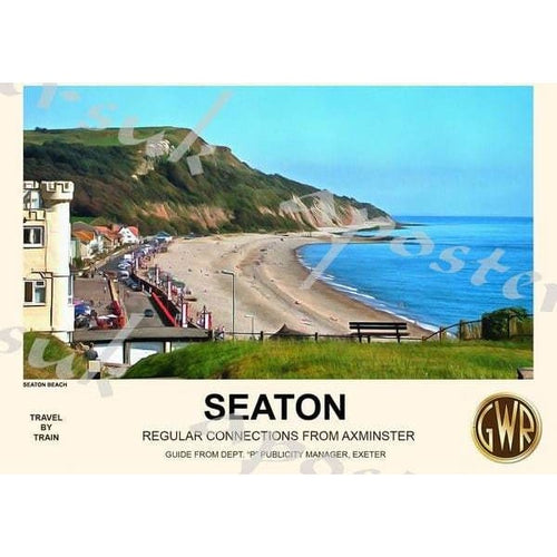Vintage Style Railway Poster Seaton Devon A3/A2 Print - 