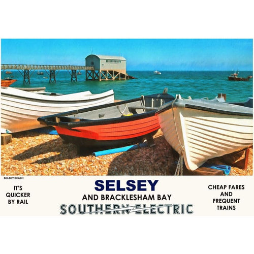 Vintage Style Railway Poster Selsey West Sussex A3/A2 Print 