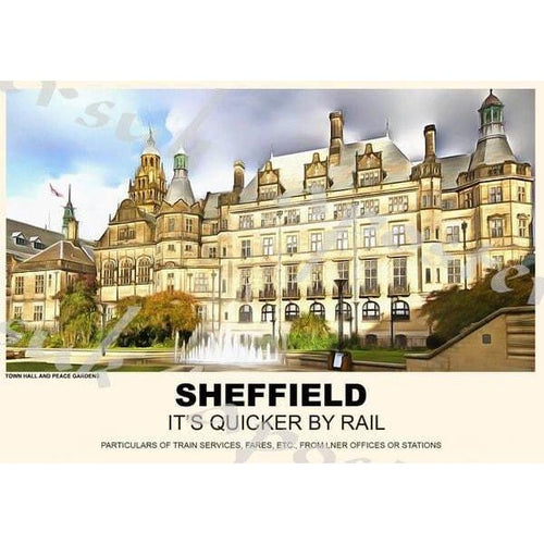 Vintage Style Railway Poster Sheffield A3/A2 Print - Posters