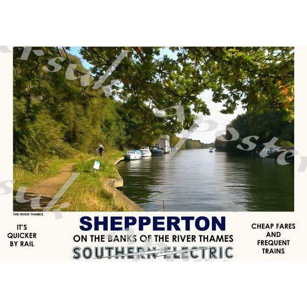 Vintage Style Railway Poster Shepperton A3/A2 Print - 