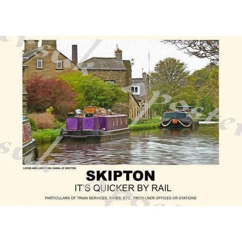 Vintage Style Railway Poster Skipton Yorkshire A3/A2 Print -