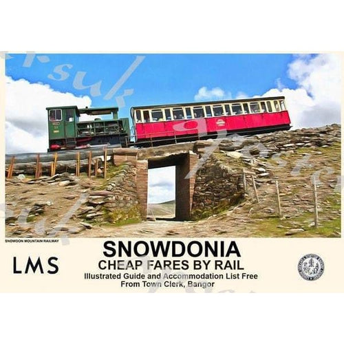 Vintage Style Railway Poster Snowdon Mountain Railway A3/A2 