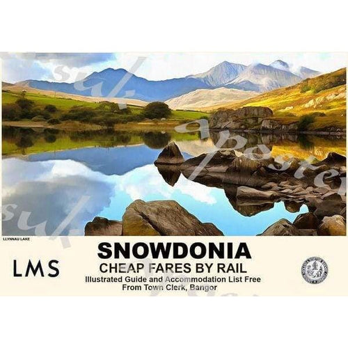 Vintage Style Railway Poster Snowdonia A3/A2 Print - Posters