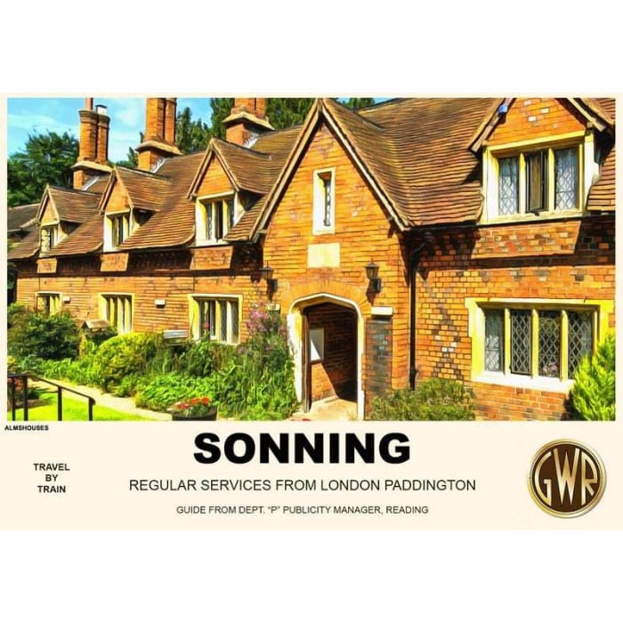 Vintage Style Railway Poster Sonning Berkshire A4/A3/A2 