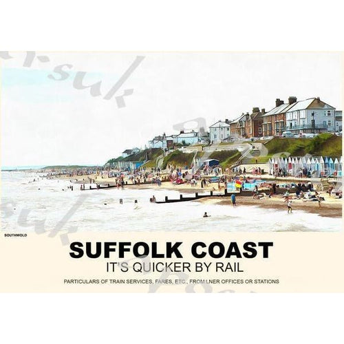 Vintage Style Railway Poster Southwold Suffolk Coast A3/A2 