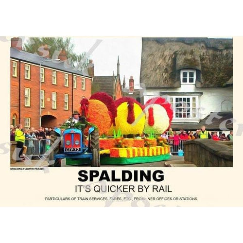 Vintage Style Railway Poster Spalding Lincolnshire A3/A2 