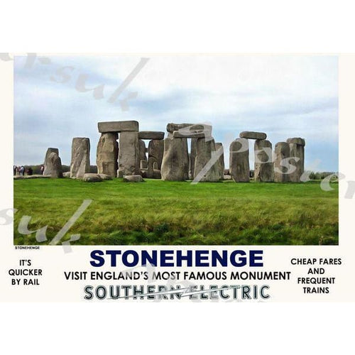 Vintage Style Railway Poster Stonehenge A3/A2 Print - 
