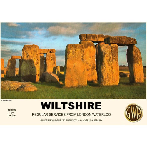 Vintage Style Railway Poster Stonehenge Wiltshire A3/A2 