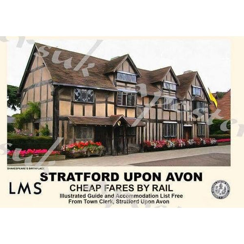 Vintage Style Railway Poster Stratford upon Avon A3/A2 Print