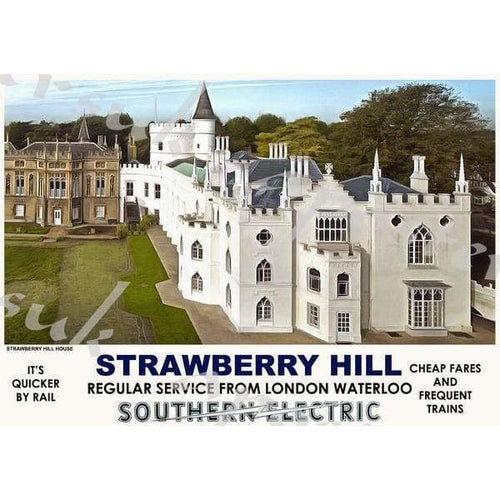 Vintage Style Railway Poster Strawberry Hill A3/A2 Print - 