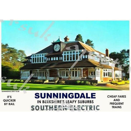 Vintage Style Railway Poster Sunningdale A3/A2 Print - 