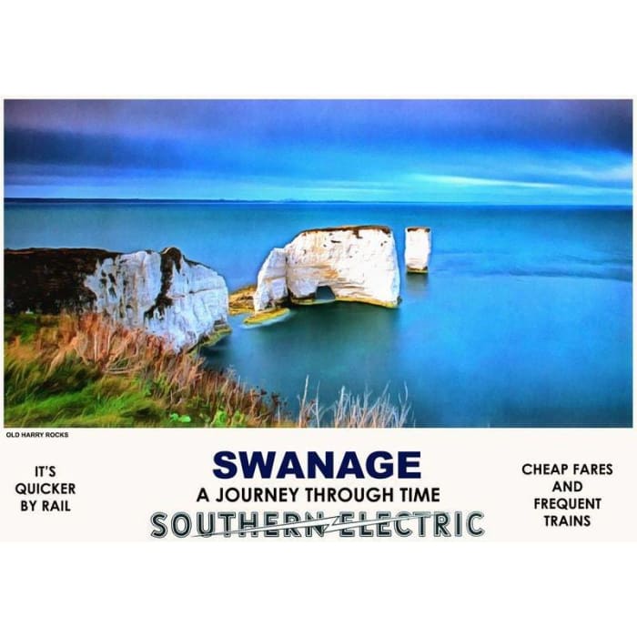 Vintage Style Railway Poster Swanage Dorset A4/A3/A2 Print -
