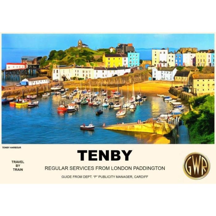 Vintage Style Railway Poster Tenby South Wales A4/A3/A2 