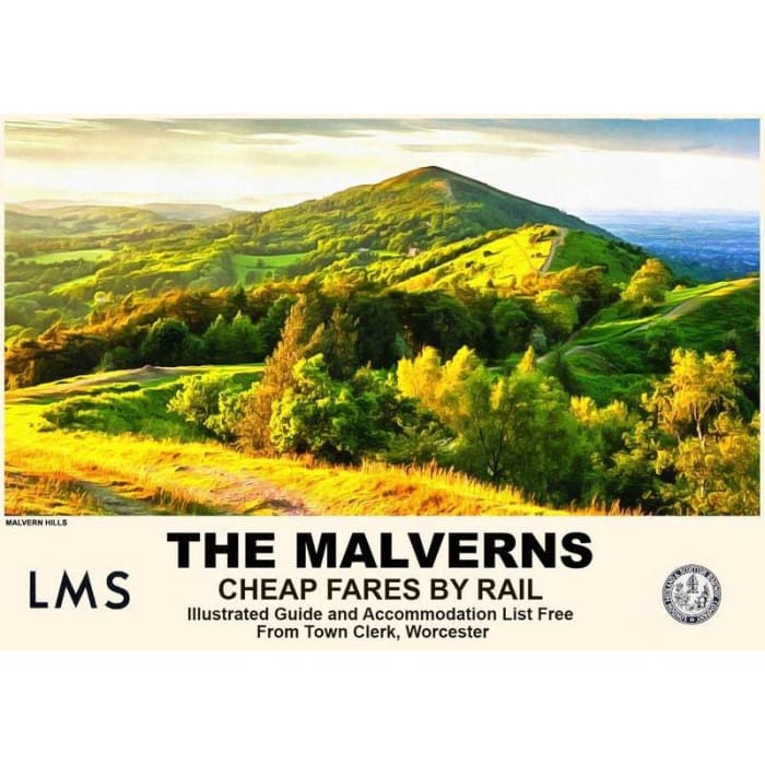 Vintage Style Railway Poster The Malvern Hills A4/A3/A2 