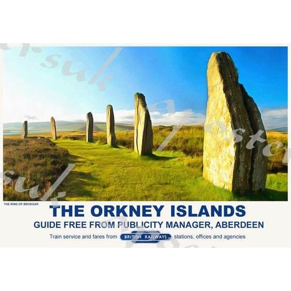 Vintage Style Railway Poster The Orkney Islands A3/A2 Print 