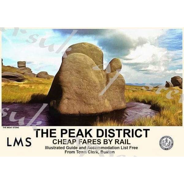 Vintage Style Railway Poster The Peak District A3/A2 Print -