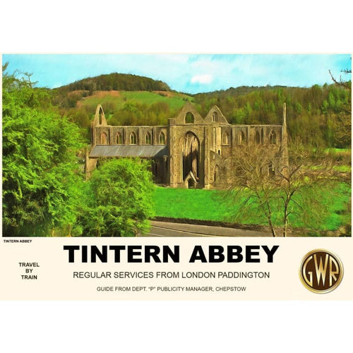 Vintage Style Railway Poster Tintern Abbey A3/A2 Print - 