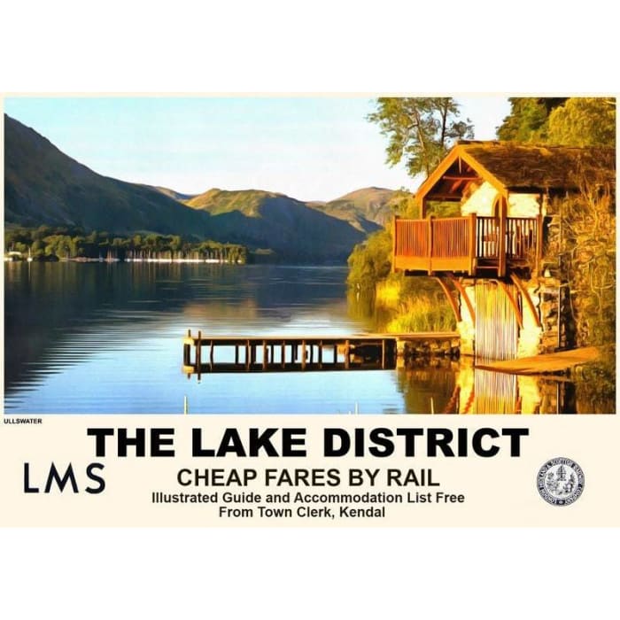 Vintage Style Railway Poster Ullswater The Lake District 