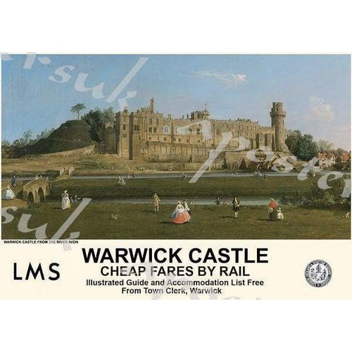 Vintage Style Railway Poster Warwick Castle A3/A2 Print - 