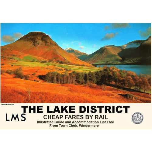 Vintage Style Railway Poster Wasdale Head Lake District 