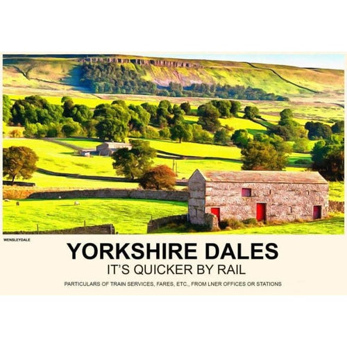 Vintage Style Railway Poster Wensleydale Yorkshire A4/A3/A2 