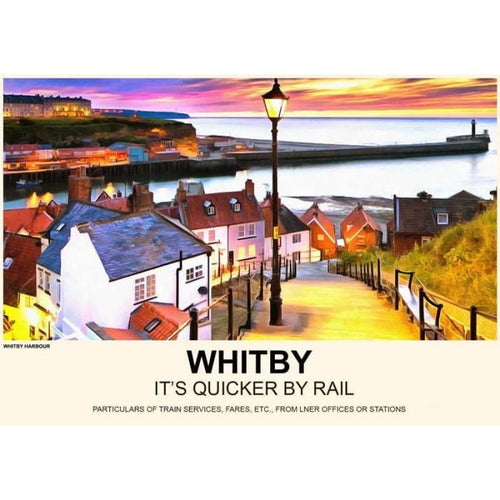 Vintage Style Railway Poster Whitby Yorkshire A4/A3/A2 Print