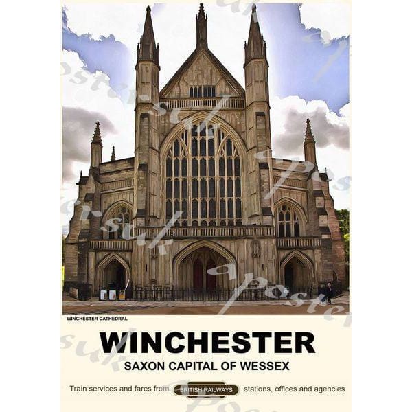 Vintage Style Railway Poster Winchester A3/A2 Print - 