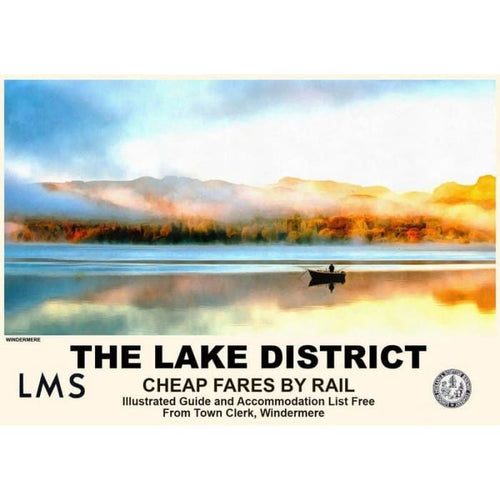 Vintage Style Railway Poster Windermere The Lake District 