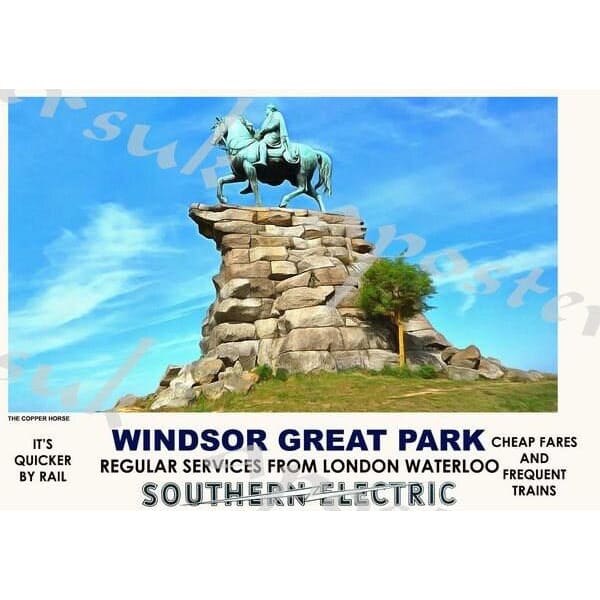 Vintage Style Railway Poster Windsor Great Park A3/A2 Print 