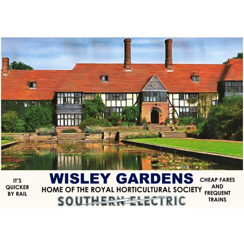 Vintage Style Railway Poster Wisley Gardens Surrey A3/A2 