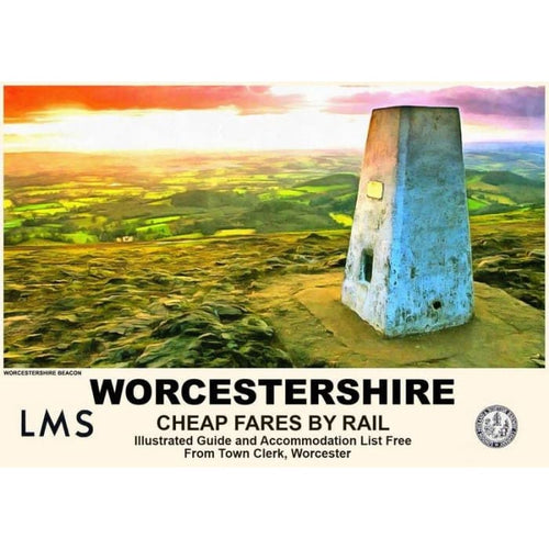 Vintage Style Railway Poster Worcestershire Beacon A4/A3/A2 