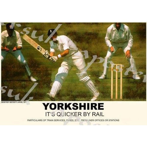 Vintage Style Railway Poster Yorkshire Cricket at Headingley