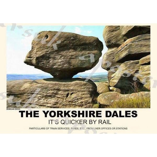 Vintage Style Railway Poster Yorkshire Dales A3/A2 Print - 