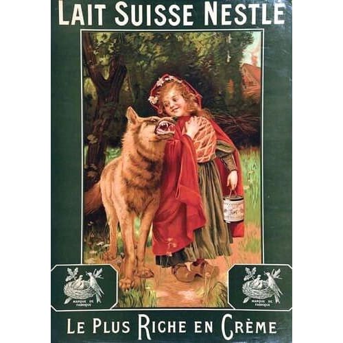 Vintage Swiss Nestle Little Red Riding Hood Advertisement 
