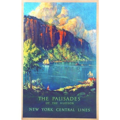 Vintage The Palisades American Railroad Tourism Poster 