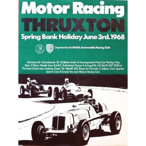 Vintage Thruxton Motor Racing Poster Print A3/A4 - Posters 