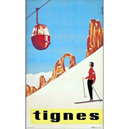 Vintage Tignes Winter Sports Tourism Poster A3 Print - A3 - 