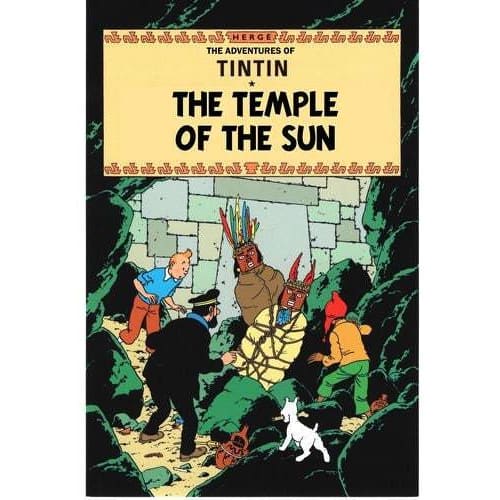 Vintage Tintin The Temple of The Sun Poster A3/A2/A1 Print -