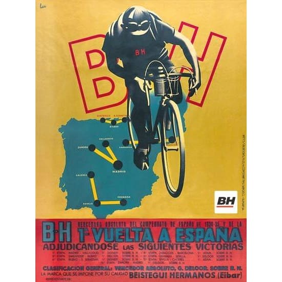 Vintage Tour of Spain Cycling Poster A3 Print - A3 - Posters