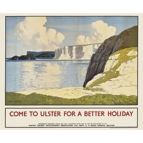 Vintage Ulster Northern Ireland Tourism Poster A3/A2/A1 