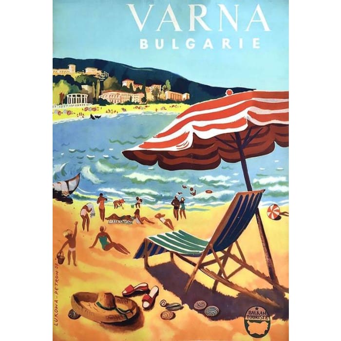 Vintage Varna Bulgaria Tourism Poster Print A3/A4 - Posters 