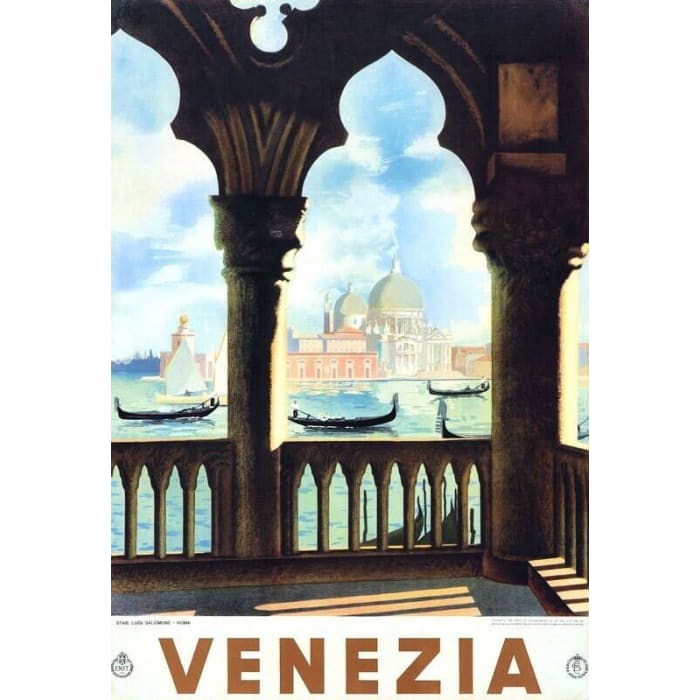 Vintage Venice Italy Tourism Poster Print A3/A4 - Posters 
