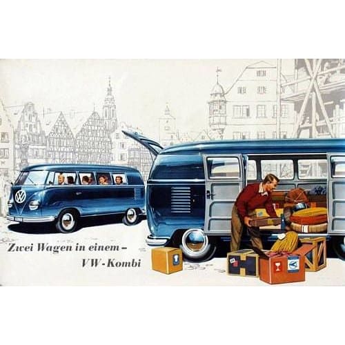 Vintage Volkswagen Kombi Advertisement Poster A3/A4 Print - 