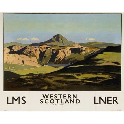 Vintage Western Scotland LMS Railway Poster A3/A2/A1 Print -
