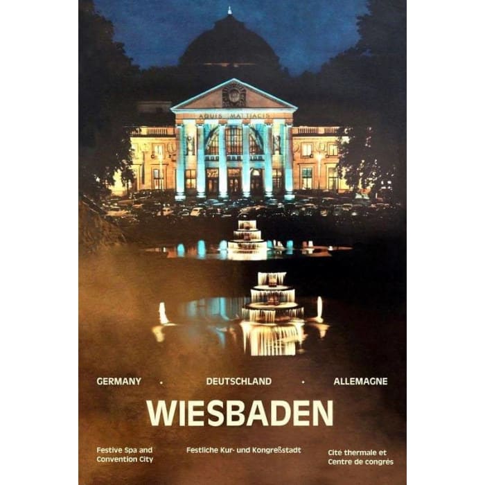 Vintage Wiesbaden Germany Tourism Poster A4/A3 Print - 
