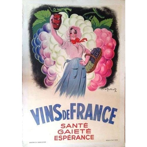 Vintage Wines of France Advertisement Poster A3/A4 Print - 