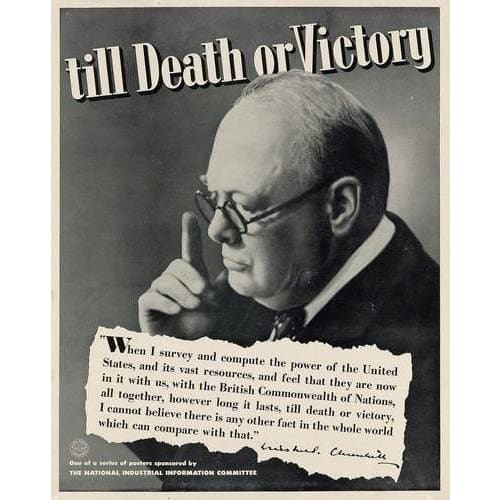 Vintage Winston Churchill WW2 Till Death or Victory 