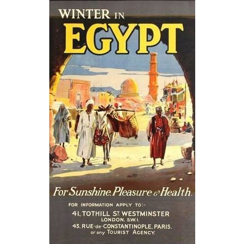 Vintage Winter In Egypt Travel Poster A3 Print - A3 - 